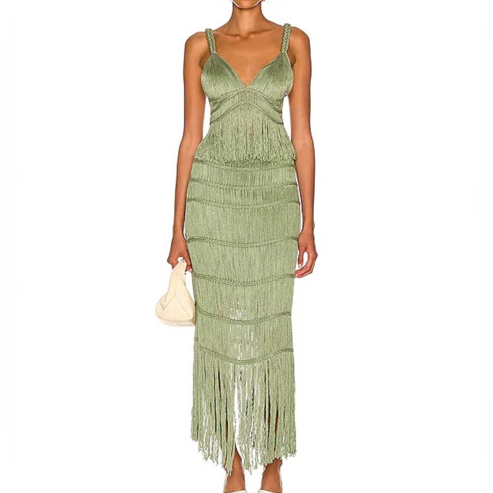 JONATHAN SIMKHAI Set XS Claudette Macramé Bralette & Cordelia Macrame Midi Skirt